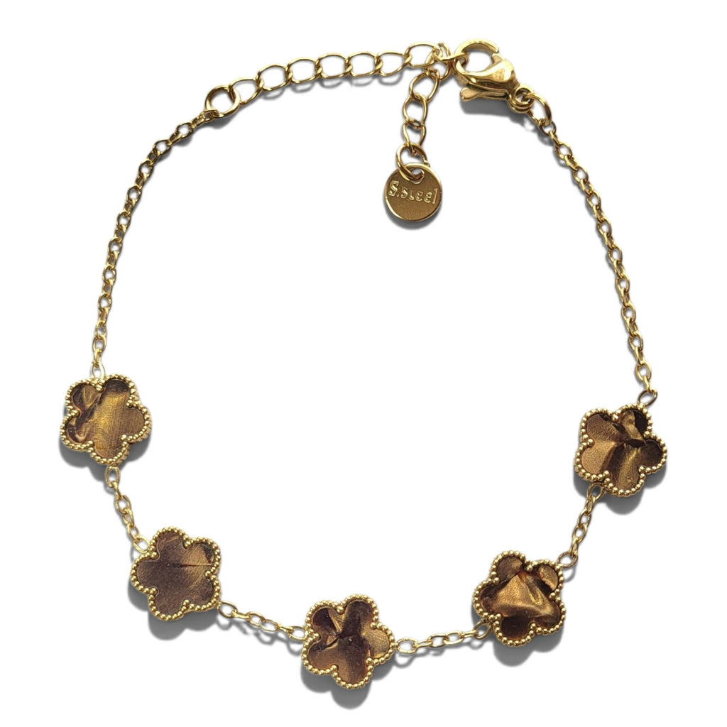 Bracelet Trèfles brown nacré