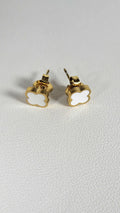 Boucles d'oreilles Trèfles blanc